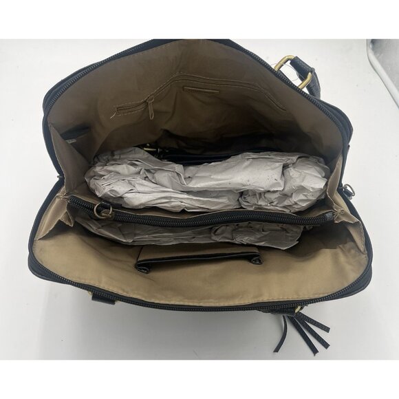 Giani Bernini Pebble Weave Leather Dome Satchel Black NWT - Picture 4 of 6